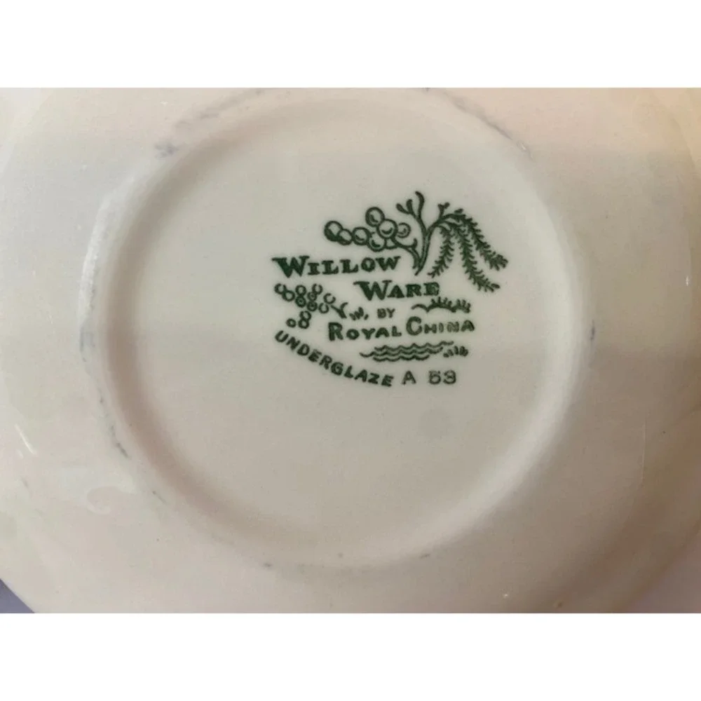 9 Willow Ware Blue Willow Saucers MIXED MAKERS Transferware Underglaze 6 Inch